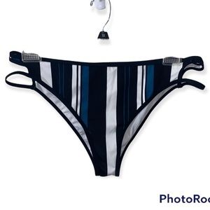Cupshe women’s XXL‎ Blue White And Black Striped Bikini bottoms
